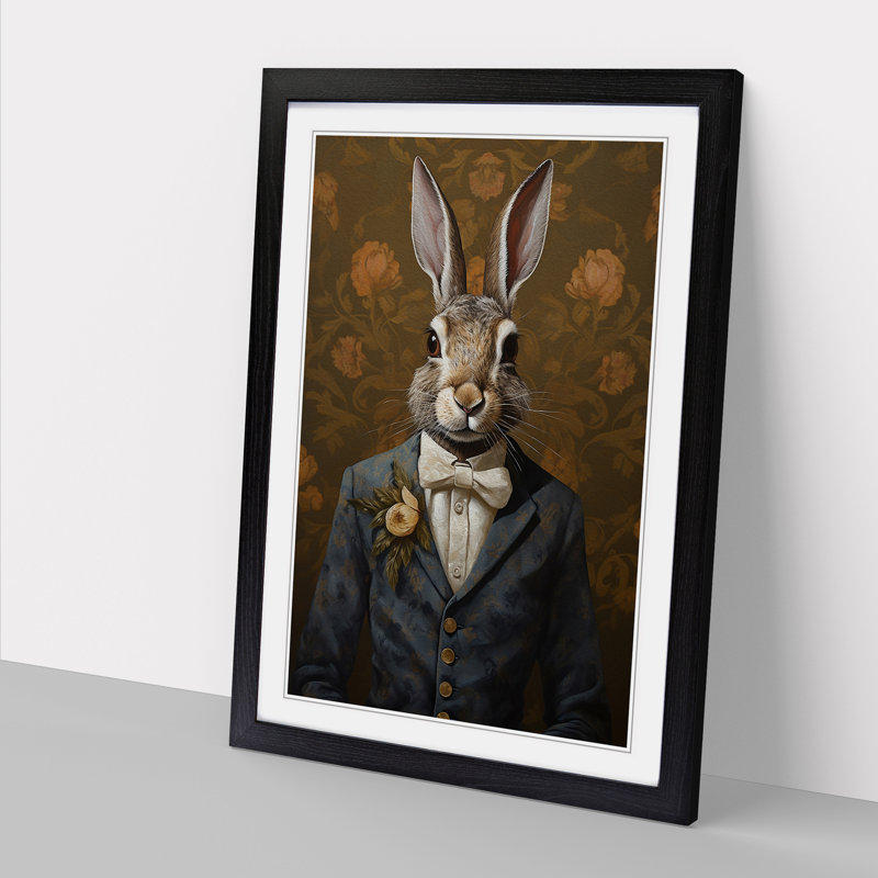 Hare Gothic - Framed Print, Black, 34cm H x 25cm W x 2cm D