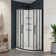 Monaco 36'' W 75'' H Framed Round Shower Kit in Black with Walls and Base