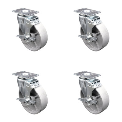 Plateau pivotant semi-pivotant en acier avec frein