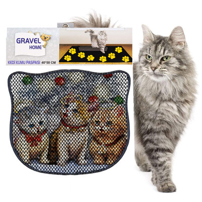 Durable Cat Litter Mat, 15.7 x 19.7 inches | 50% PVC / 50% Polyester, Machine Washable & Vacuum Friendly | Perfect for Easy Cleanup, Non-Slip Design to Keep Your Home Clean & Fresh, Ideal for Pet Owners