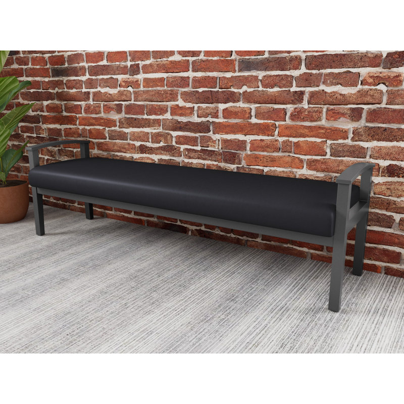 Banc en bois massif Amherst, Étain, Noir Patriot Plus