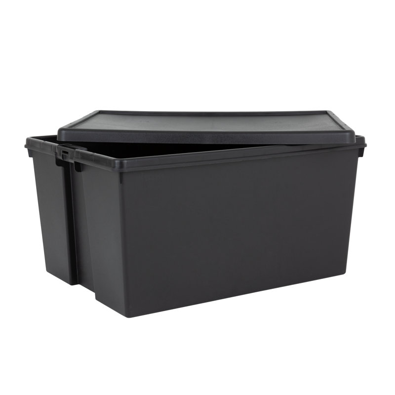 Wham Bam 150L Heavy Duty Box & Lid Black Recycled