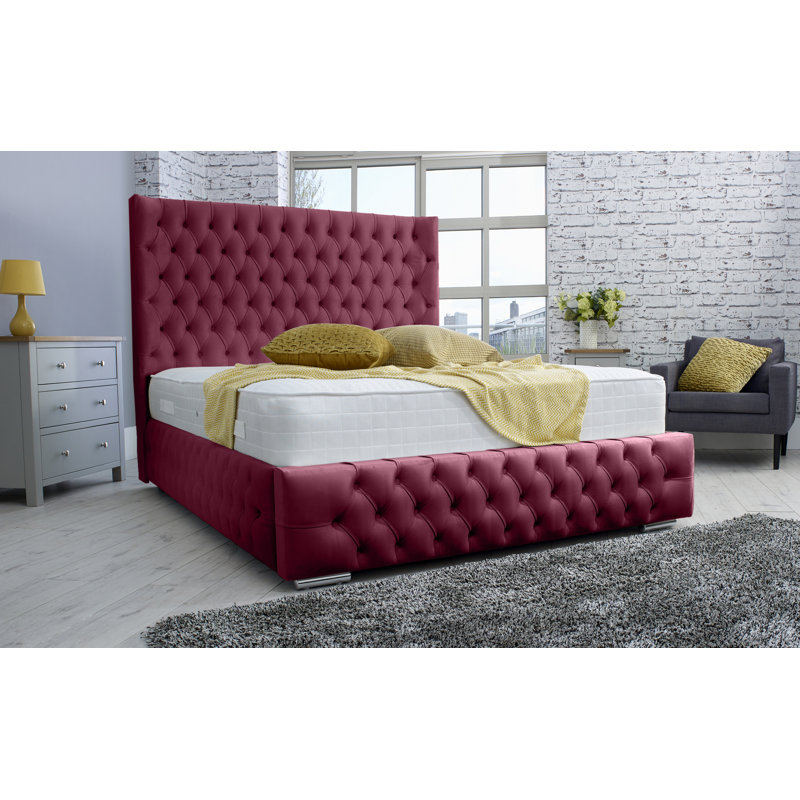 Gisela Upholstered Bed, Single (3'), Maroon