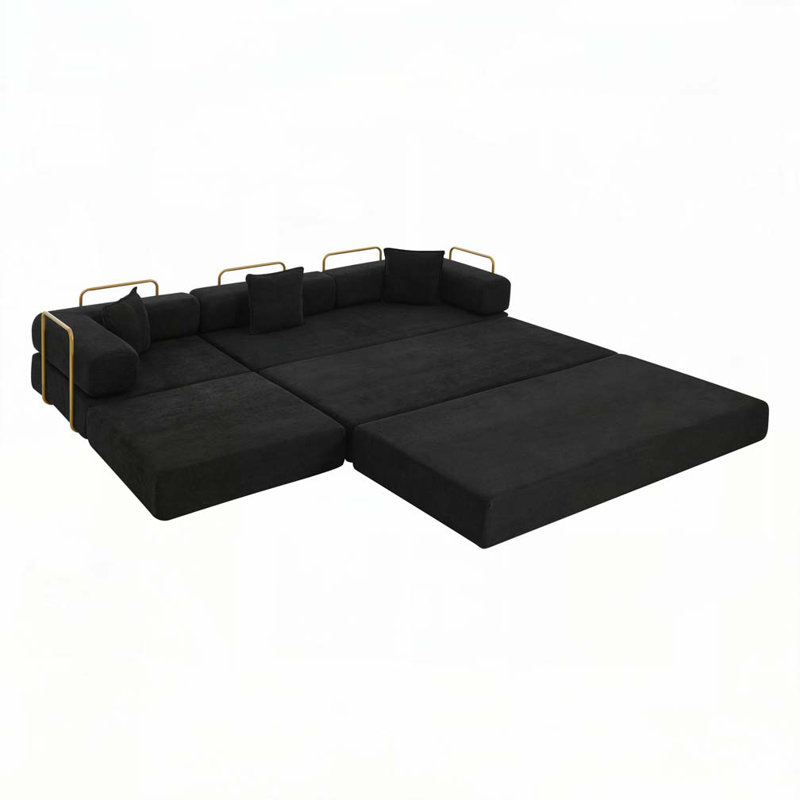 Canapé modulaire Corduroy à assise profonde de 108 po, aucun assemblage requis