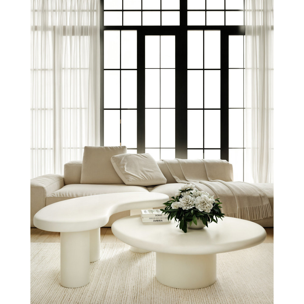 Kaden Tall Wooden Coffee Table In Rice