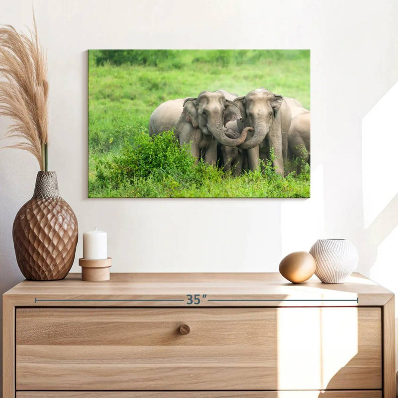 Brampt Asian Elephant Huddle, 16" H x 24" W