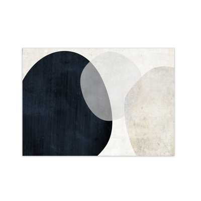 Blue And White Abstract Textured - Print