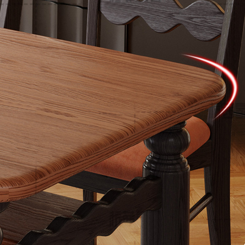 Table de salle à manger en bois d'hévéa, H 29,53 po x L 55,12 po x l 31,5 po