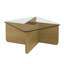 Table basse 31,5 pouces en verre, table basse carrée de style Mid-Century moderne, table basse en bois, table basse carrée avec plateau en verre trempé
