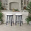 Ensemble de 2 tabourets de bar pivotants - siège rembourré en tissu, base en bois d'hévéa?-830117831-830117824