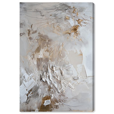 Perle étincelante, toile abstraite dorée abstraite par Art Remedy