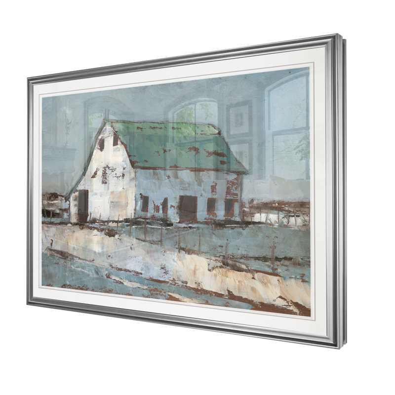 « plein air grange ii », reproduction d’impression, H 20 po x l 24 po x P 1,5 po, Cadre argenté