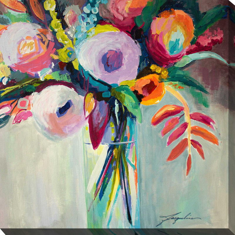 «Ode to Summer 7» par Jacqueline Brewer - Peinture, Toile tendue, H 18 po x l 18 po x P 1 po