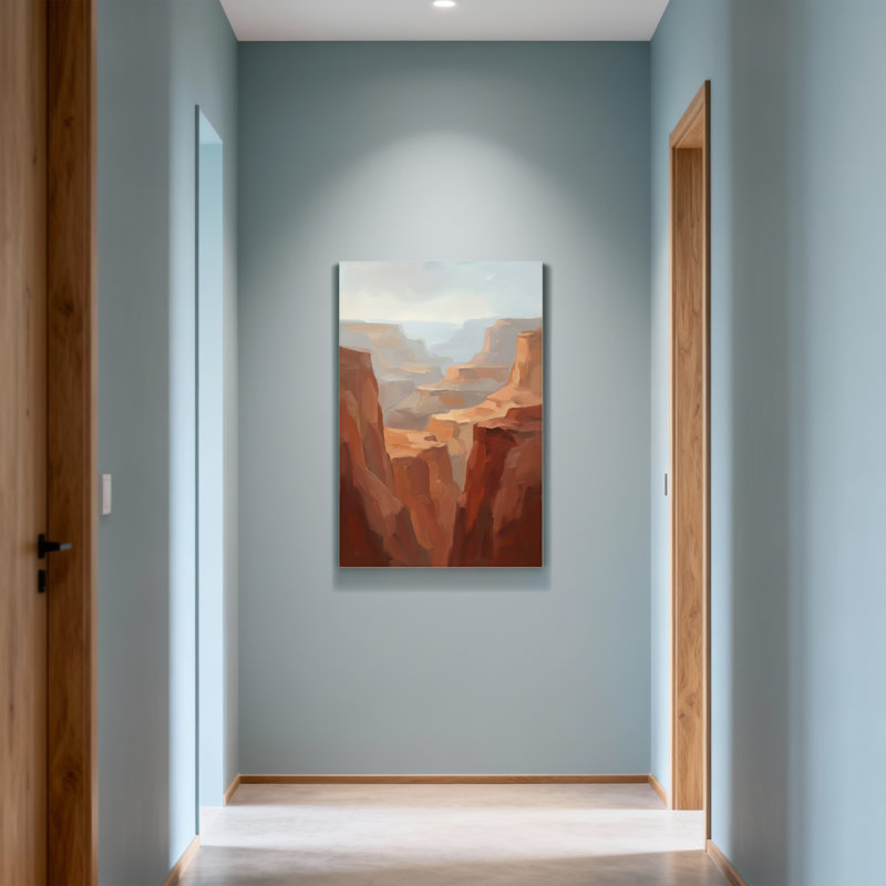 Illustration abstraite de la peinture de paysage du Grand Canyon, H 40 po x l 28 po