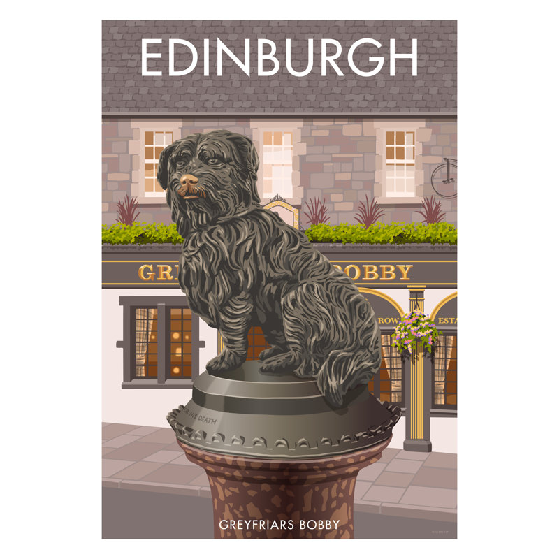 Edinburgh Bobby by Stephen Millership - Print, Black, 43.5 cm H x 33.5 cm W x 2.2 cm D