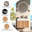 Meuble-lavabo suspendu moderne de 61 cm (24 po) avec lavabo simple, grain de bois vertical, chêne naturel