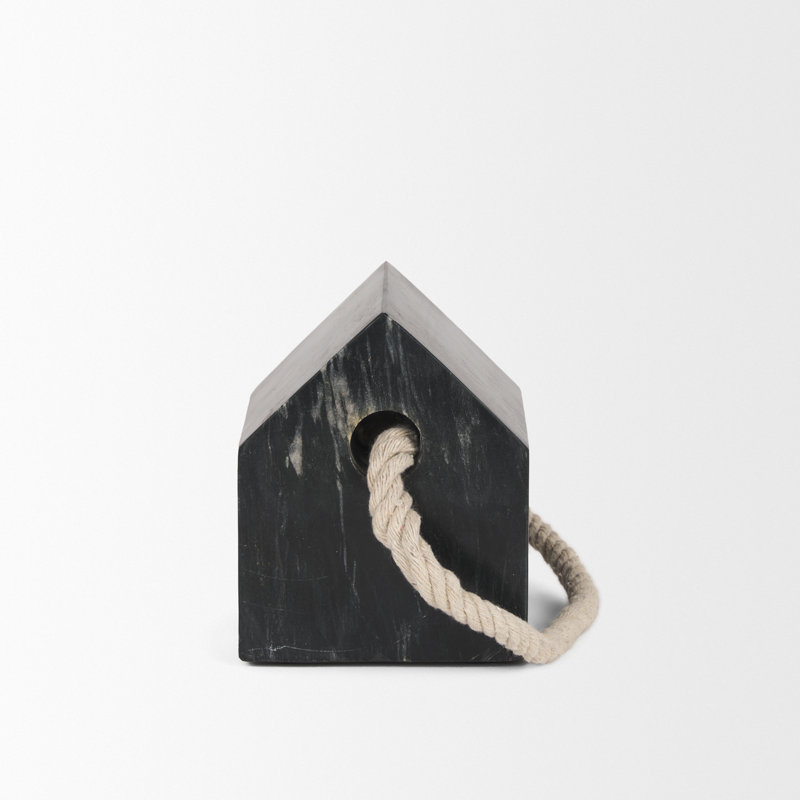 Aadrith Marble/Granite Weighted Floor Stop, Black
