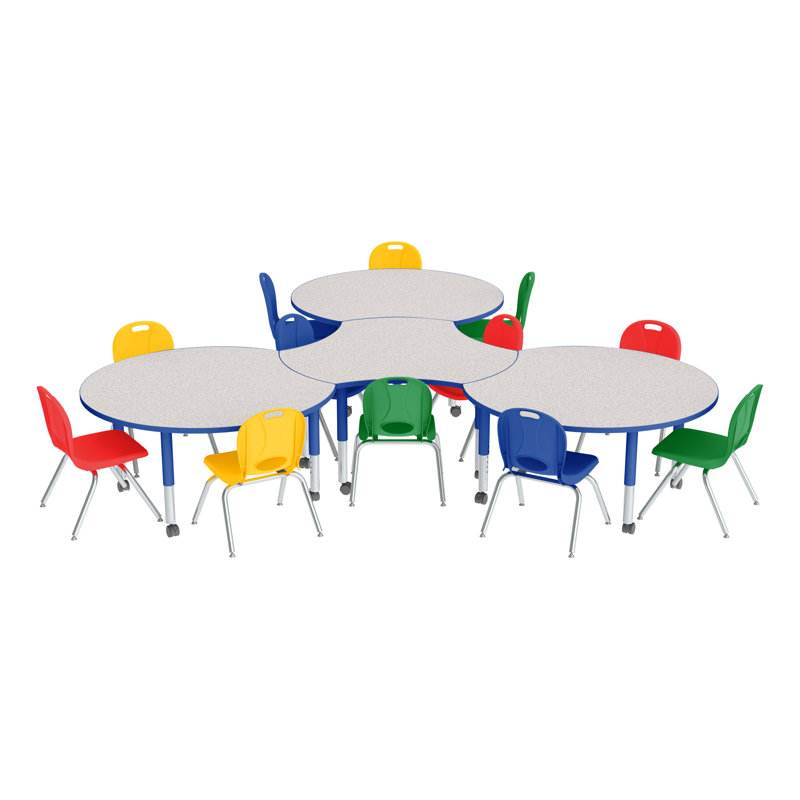Structure Series Plastic Stacking Classroom Chairs with Contoured Seats (Set of 4), Jaune, 10 po, 20