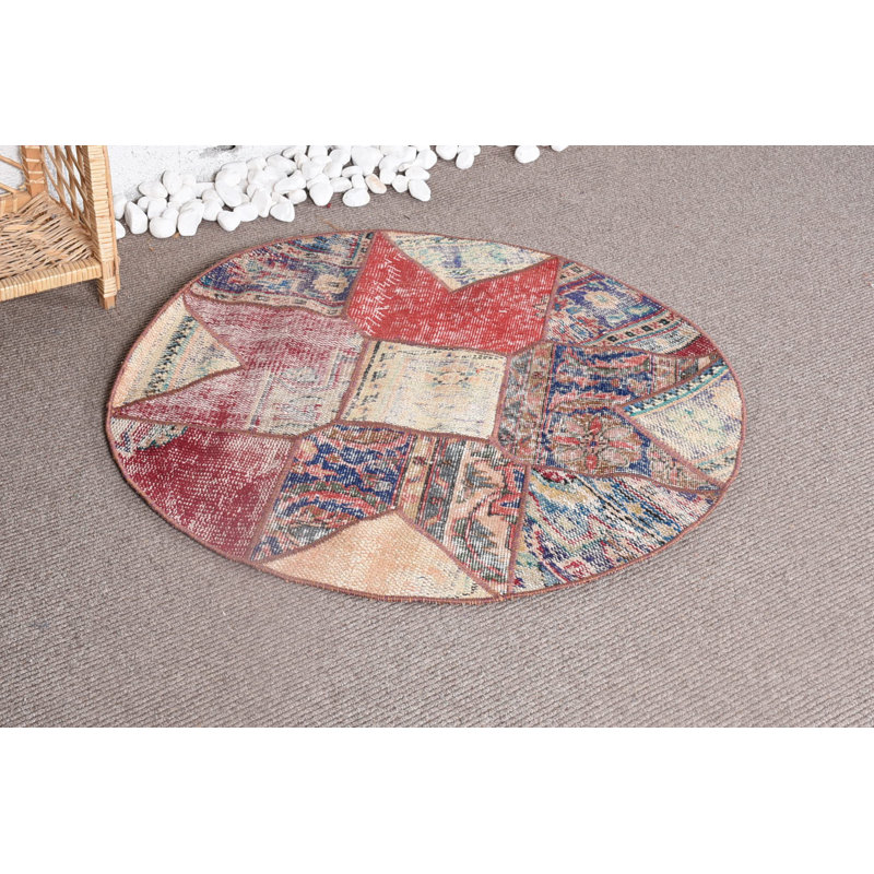Petits tapis 3,3 x 3,3 pi, tapis rétro, tapis rouge, tapis Oushak, tapis tissés à plat, tapis turc