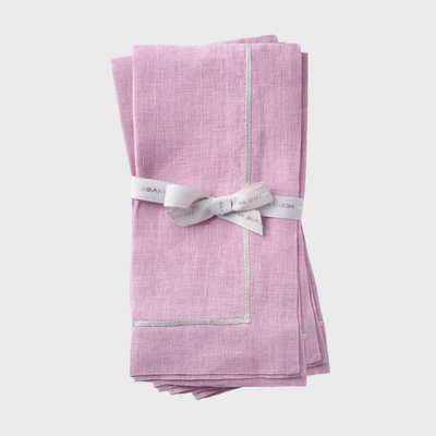 Silver trim dinner napkins