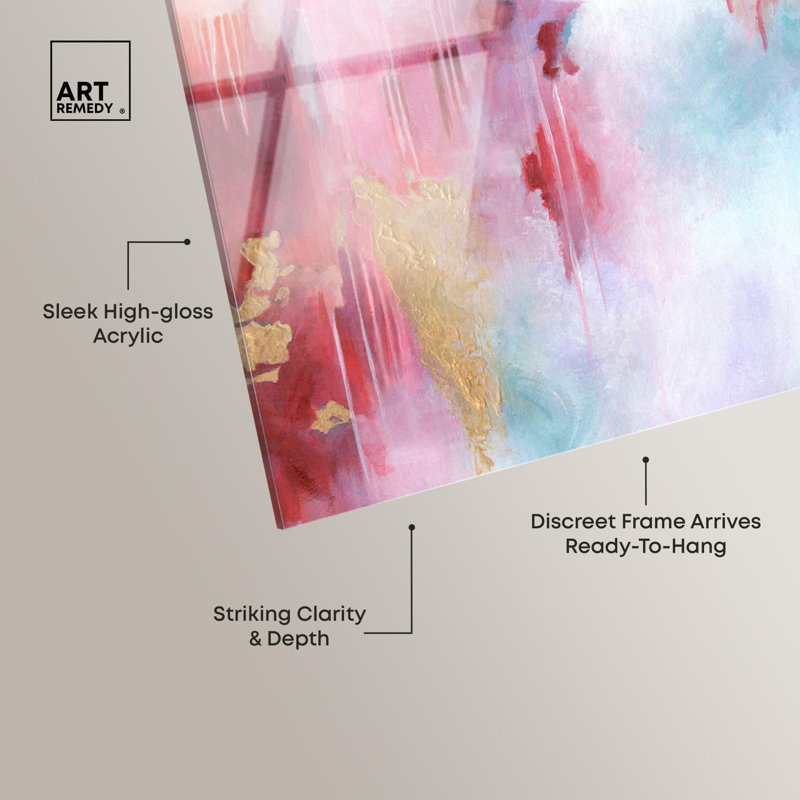 Décoration murale colorée en acrylique «Rolling in Love» par Art Remedy, prête à être accrochée, H 10 po x l 15 po