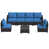Coussin bleu paon / cadre brun est en rupture de stock