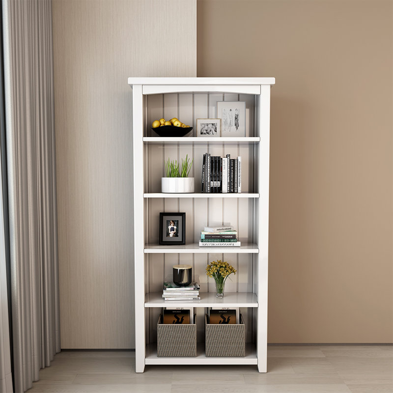 Bibliothèque standard bois massif, H 66,92 po x l 31,49 po x P 12,4 po, Blanc