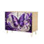 Buffet Buffet avec rangement Papillon ornemental mauve complexe à tourbillons floraux dégradés avec 2 portes pour le salon et la cuisine