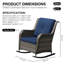 Chaise berçante d'extérieur en osier avec coussins-68592943