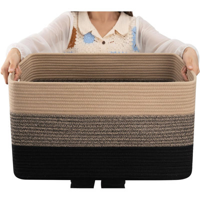 Grand panier général rectangulaire en tissu