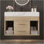 Ensemble de meuble-lavabo flottant 29,9 po avec lavabo sous-comptoir en céramique fritté et fixation murale pour petites salles de bain, appartement-1780753104-1780753102