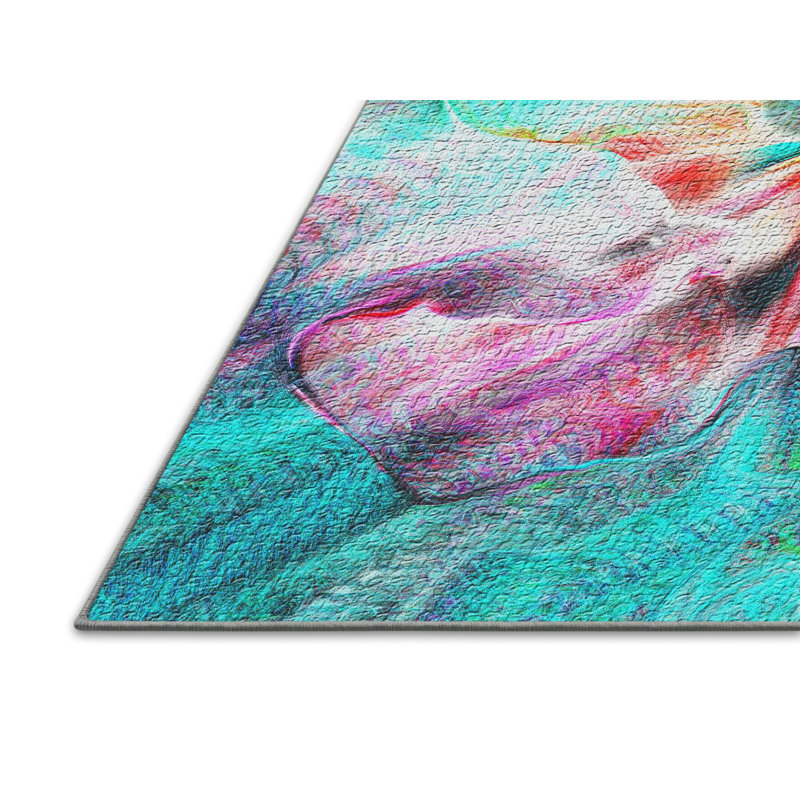 Tapis fond bleu sarcelle, Rectangle 4 pi x 6 pi