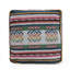 Pouf carré imprimé à la main péruvien - Coussin de sol multicolore, carré de 16 po, limite de poids de 200 lb, élément décoratif, nettoyage des taches, tapis fait à la main rempli de perles, 16 x 16 x 16, capacité de 200 lb,