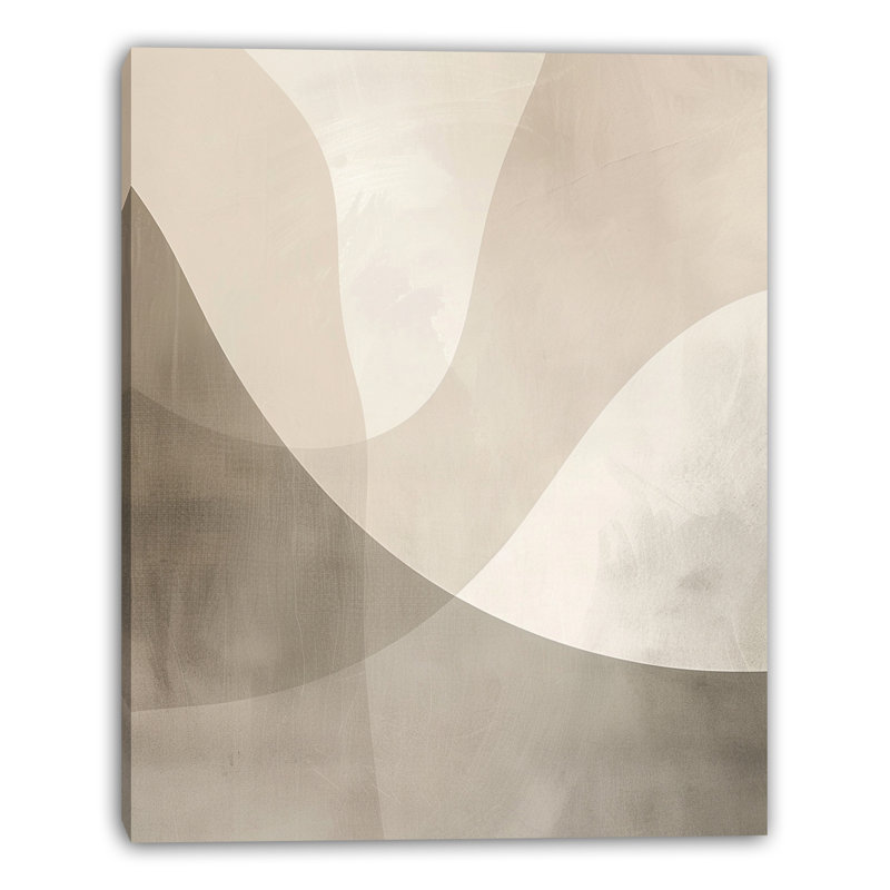 «Minimal Taupe Layers», art mural moderne sur toile abstraite, H 36 po x l 24 po x P 1,5 po