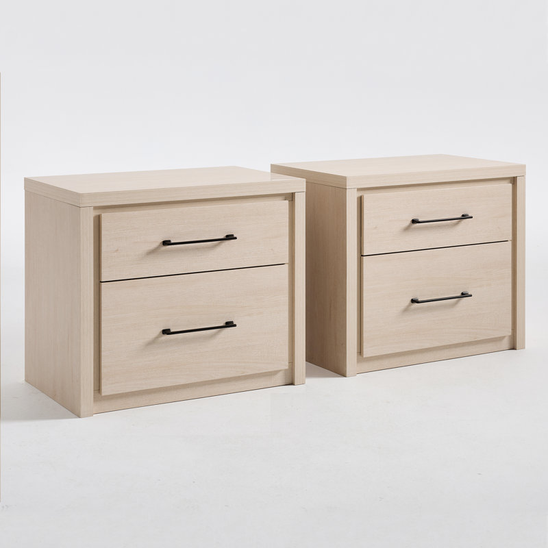 3 Pieces Bedroom Set with Dresser & Nightstands, Ivory White