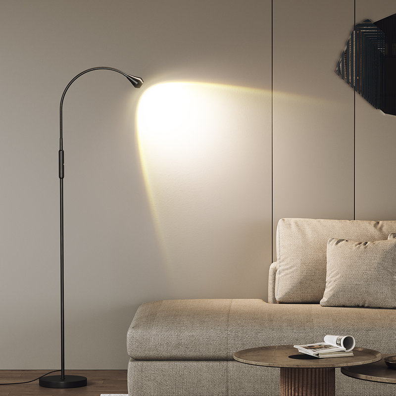 Lampe DEL sur pied 69 "réglable, Noir