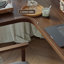 Bureau en bois de noyer clair en forme de L-108959861-108959864