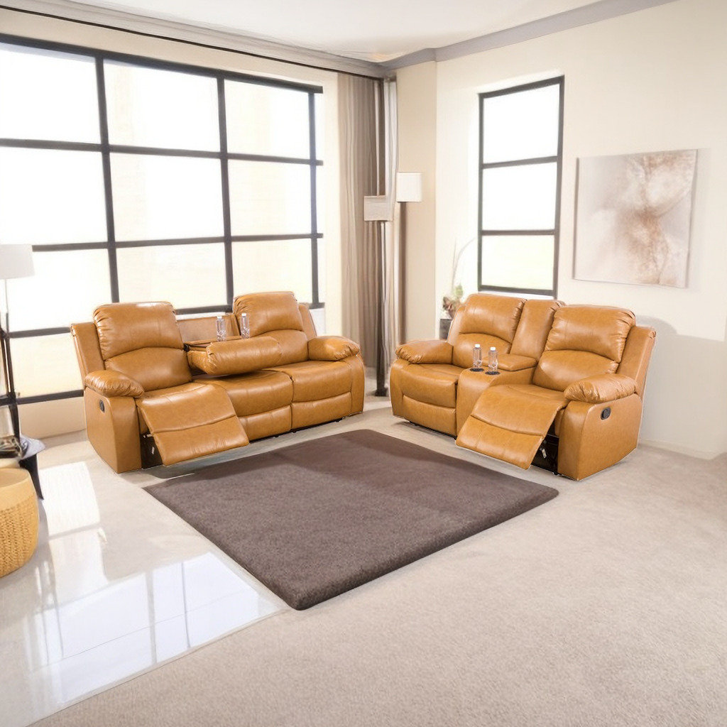 Wayfair leather best sale sofa recliners