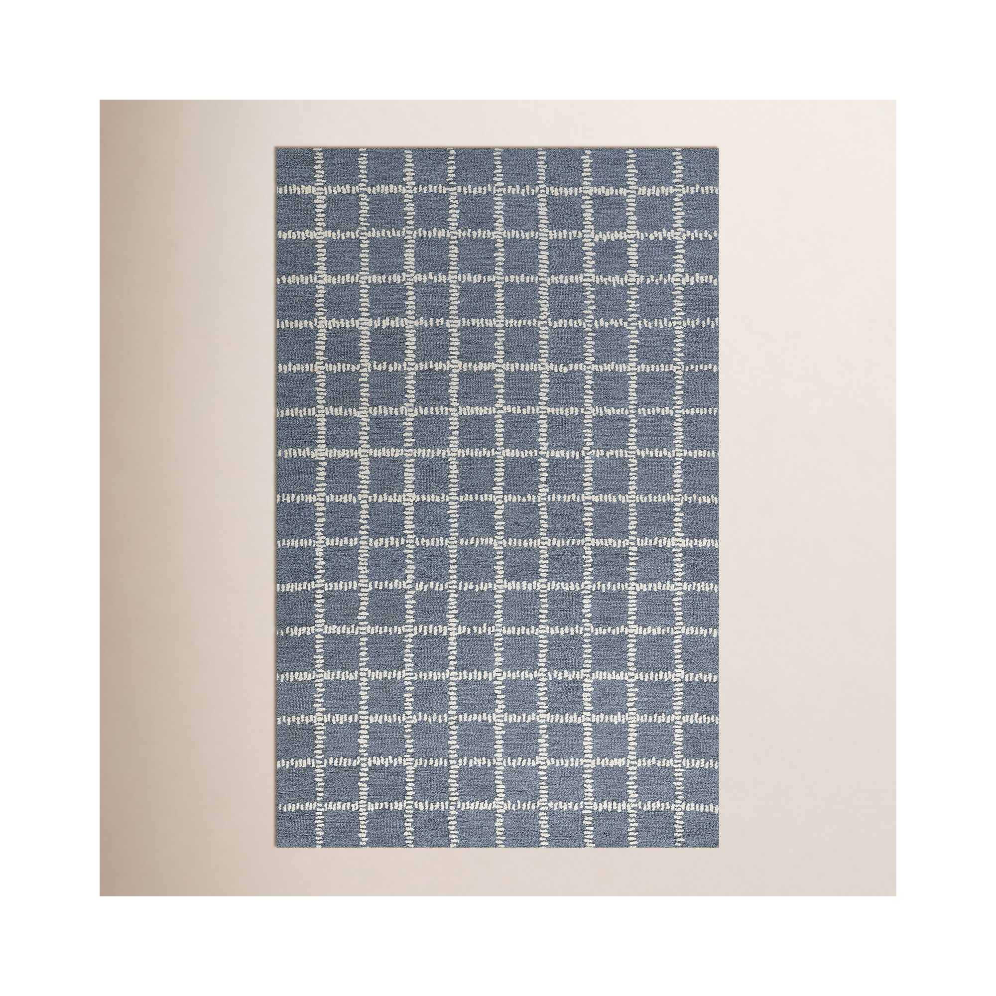 Lanora Hand Tufted Wool Blue Rug, Rectangle 9' x 12'