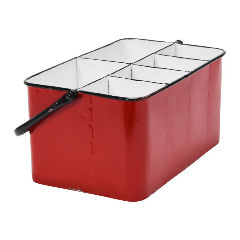 Baylie Rectangle Flatware Caddy, Red