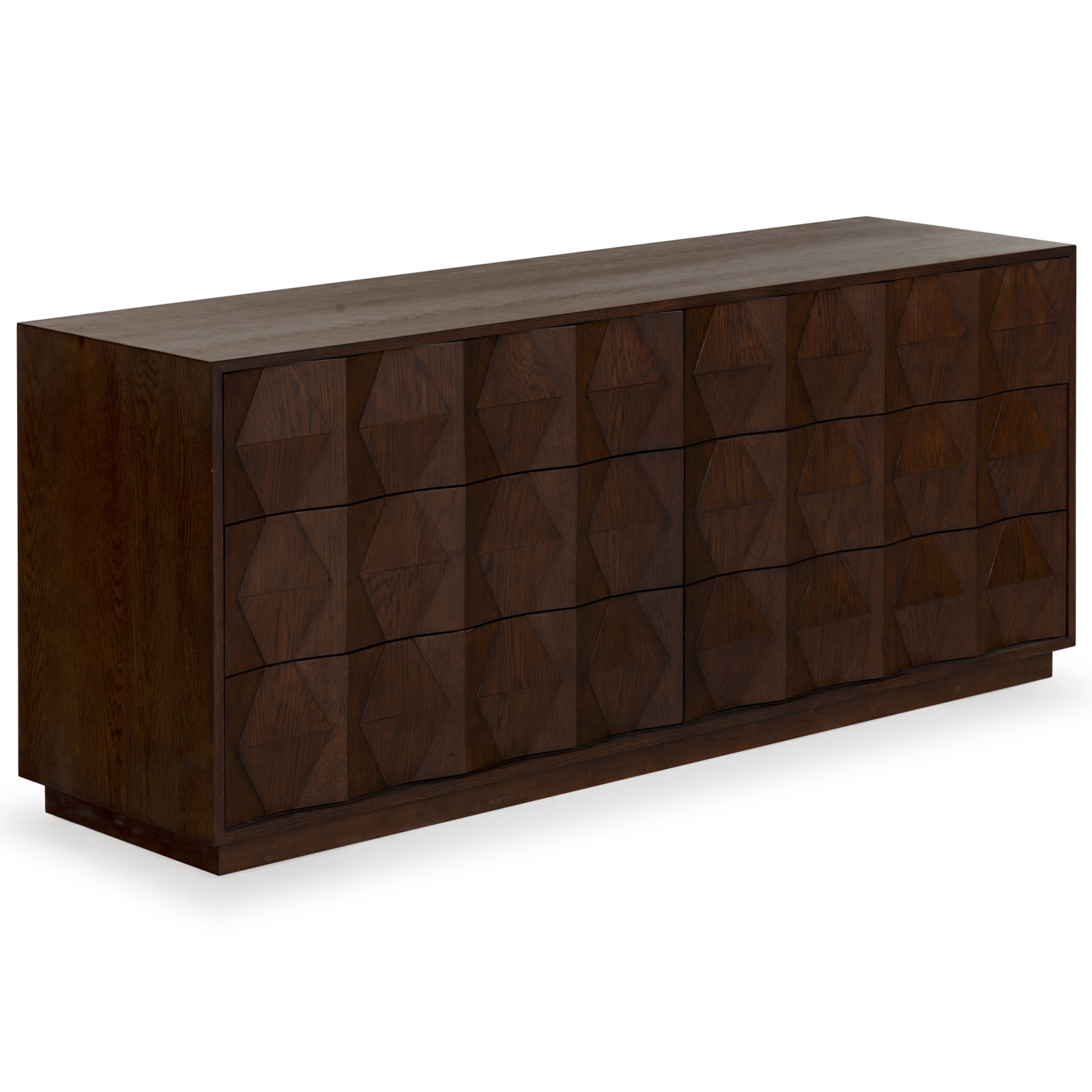 Baylor Wood 6 Drawer Dresser, Walnut