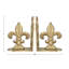 Serre-livres décoratif en métal vieilli fleur de lis-1151894881