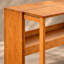 Bureau pliant en bambou brun 40,35 × 21,36 × 29,74 pouces, avec charnières en acier et tablette pour chambre, dortoir ou bureau
