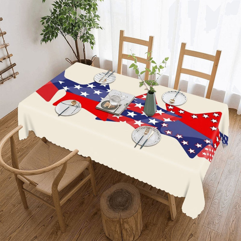 Housse pour table rectangulaire avec bords festonnés 60 po x 120 po Drapeau des États-Unis