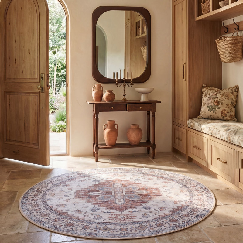 Tucson Performance Machine Washable Oriental Rug, Round 6'