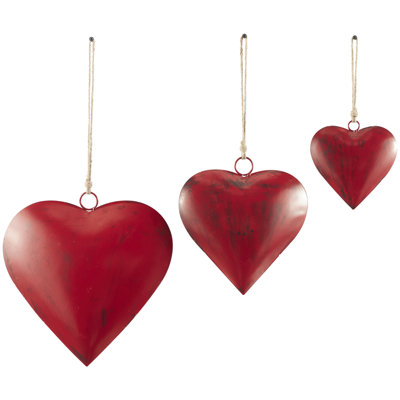 Apolonio Metal Tibetan Inspired Weathered Heart Indoor Outdoor Decorative Bells with Jute Hanging Rope Set