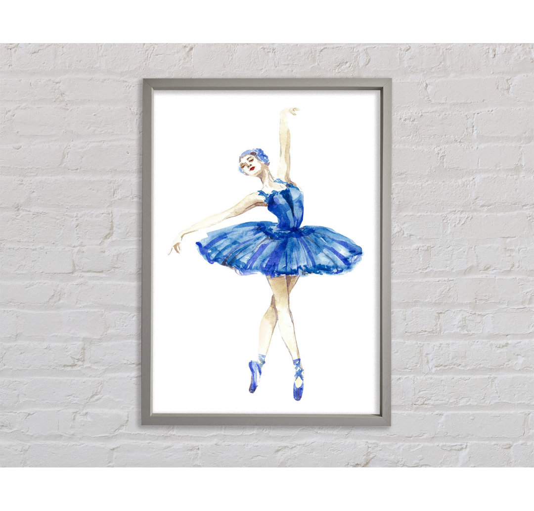 Blaue Ballerina 4 - Einzelner Bilderrahmen Kunstdrucke auf Leinwand