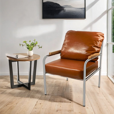 Modern PU Sofa chair with Stainless Steel Frame