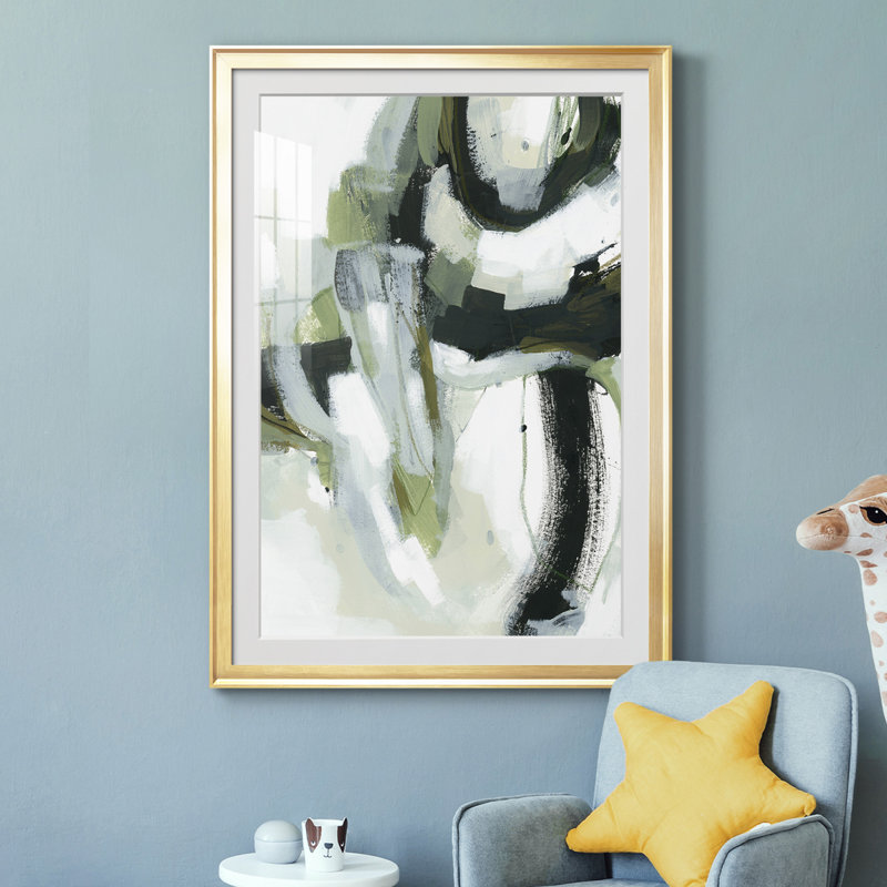 Onyx vert I - art mural encadré, H 24,5 po x l 18,5 po, Doré