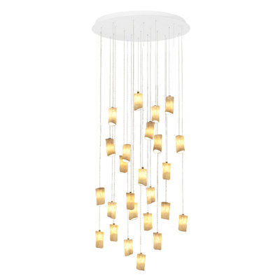 Amorphic 25 - Light Porcelain Dimmable Cylinder Chandelier